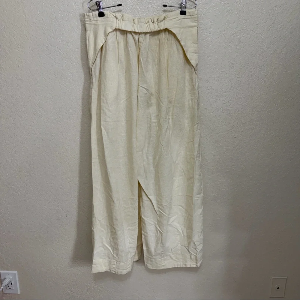 New FREE PEOPLE Cotton-Linen Wide Leg Pants